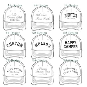 Anpassad broderad upp-och-nervänd texthatt, randig brätte vintage truckerhatt, personlig retro basebollkeps, anpassad namnkeps matchdagspresent bild 7