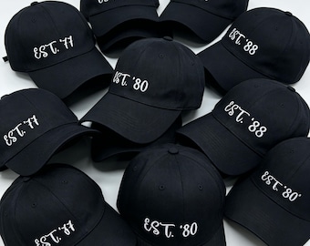 Cappellino da baseball personalizzato con ricamo, con anno di fondazione personalizzato.
