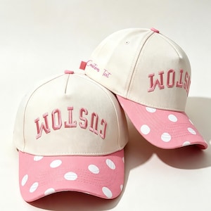 Anpassad broderad upp-och-nervänd texthatt, randig brätte vintage truckerhatt, personlig retro basebollkeps, anpassad namnkeps matchdagspresent bild 2