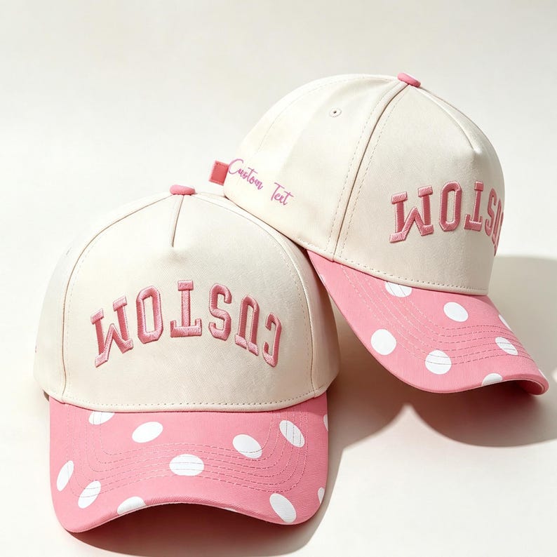 Anpassad broderad upp-och-nervänd texthatt, randig brätte vintage truckerhatt, personlig retro basebollkeps, anpassad namnkeps matchdagspresent bild 2