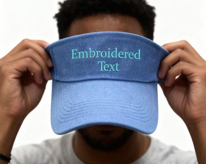 Personalized Embroidered Visor Hat | Custom Text Gift