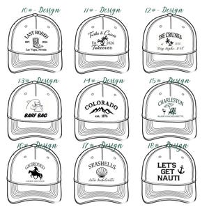 Anpassad broderad upp-och-nervänd texthatt, randig brätte vintage truckerhatt, personlig retro basebollkeps, anpassad namnkeps matchdagspresent bild 8
