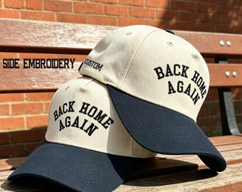 Custom Embroidered Trucker Hat, Personalized Vintage Two Tone Cap, Bachelor & Bachelorette Gift, Custom Text Logo Hat