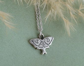 Sterling silver butterfly necklace - Cottagecore jewelry