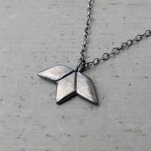 Oxidized Silver Geometric Diamond Shape Necklace