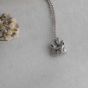 Silver fox necklace - Cute small animal necklace