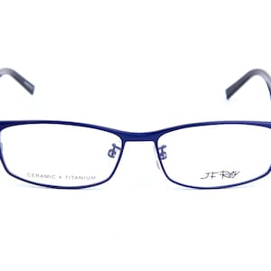 Gafas de vista azules de titanio y cerámica del diseñador francés JF REY JF2651 Vintage Retro - Fabricadas en Francia - Óptica Jean François Rey