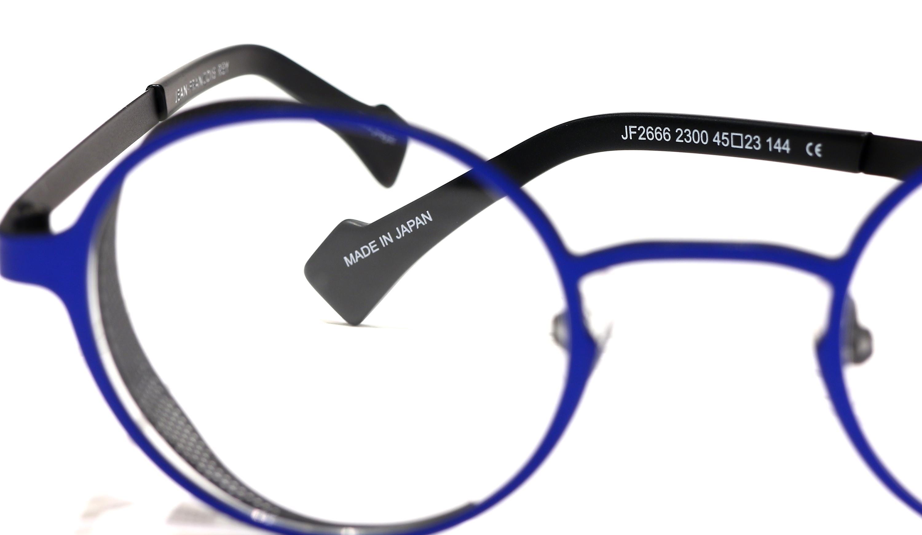 Lunettes De Vue Rondes JF REY JF2666 Bleu Glacier - Monture Métal Homme Neuf Japon
