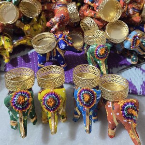 Elephant Tealight Holder,Unique Gift Giving, Royals Special Handmade Diya of Elephant,Diwali Decor,Home Decor (Multicolors Tealight)