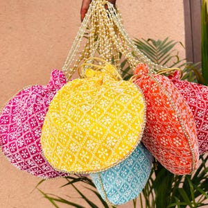 Indain Handmade Potli Bags || Thread Design Wedding & Ring Ceremony Return Gift 9x7 Inches