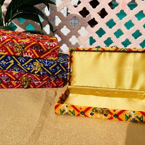 Patola Print Cash Box & Gift Box, 8x4 InchStorage Boxes, Weddings,Festivals And Return Gifts, Dry Fruits Box, Traditional Shagun Boxes