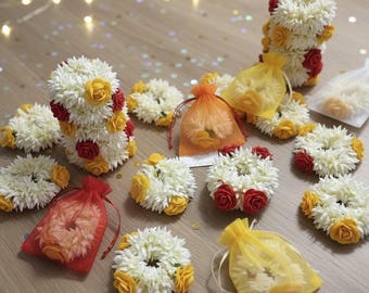 Choose Handmade Artificial Gajra Bracelet & Wristlet With Transparent Potli || Wedding Guest Return Gift