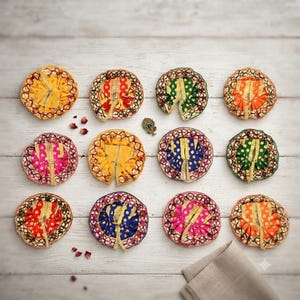 Pack of 12 Pieces Assorted Handmade Laddu Gopal Dress Poshak Set, Multi-color Bal Gopal Cotton Clothes, Kanha Ji Dress, Thakur Ji Poshak,