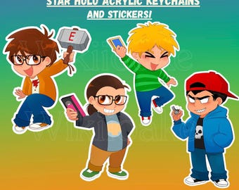 The Eltingville Club Members /Bill, Josh, Jerry and Pete 3" inch Acrylic Keychain and Stickers!