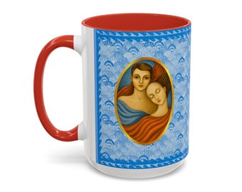 Couple Mermaid Lovers Ceramic Tea & Coffee Mug, Blue seashell Ocean design, Perfect for Sea life gift.