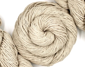 Khaki - 100% Recycled Cotton, Vegan, Eco Friendly, Reclaimed Sweater, Upcycled Yarn - Worsted Weight