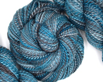 High Tide - 100% Hand Dyed Merino Wool Hand Spun Yarn - Worsted Weight