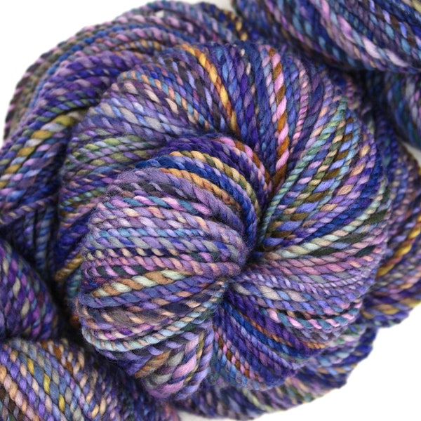 Moonlit Romance - 100% Hand Dyed Merino Wool, Hand Spun Yarn - Worsted Weight