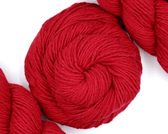 Ketchup Red - 100% Recycled Cotton, Vegan, Eco Friendly, Reclaimed Sweater, Upcycled Yarn - Worsted Weight