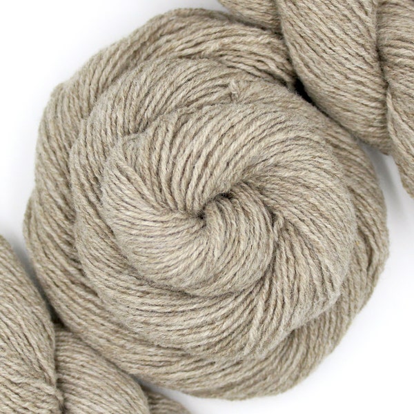 Oatmeal Tan - Recycled Lamb's Wool/ Nylon, Eco Friendly, Reclaimed Sweater, Upcycled Yarn - Sport Weight