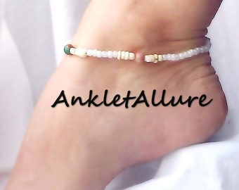 Gemstone Anklet for Women Beaded Anklet Gift for Her Waterproof Anklet Stone Jewelry Handmade Hippie Anklet Ankle Bracelet