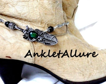 FEATHER Boot Chains FEATHER JEWELRY Stainless Steel Boot Jewelry Native Jewelry waterproof Boot Charms Boot Anklets