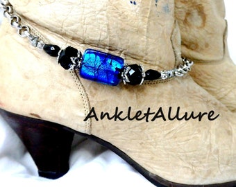 BLUE Crystal Boot Chains Boot Jewelry Lapis Jewelry  Boot Bracelets Foot Jewelry