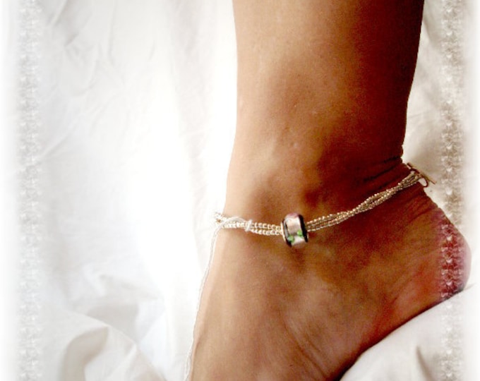 Black Silver Pandora Anklet Ankle Bracelet 10 Little Black Dress