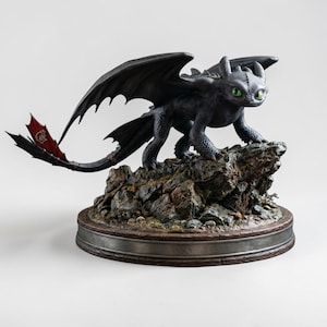 Tandlös figur STL-fil: Night Fury 3D-statybyst