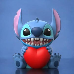 3D Stitch STL File, Valentine Stitch Figure Model, Valentine Stitch Model File, Easy To Print, High Quality Stl