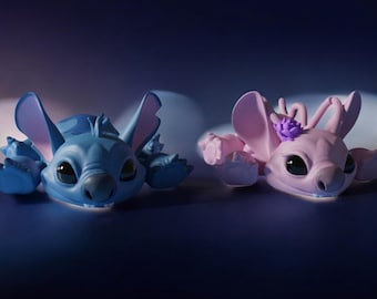 3D Stitch und Angel Figur STL-Datei, einfach zu drucken