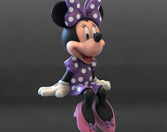 3D Minnie Maus Figur STL Datei, Disney Print (Digitaler Download)
