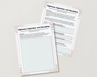 Nightmare Exploration and Rescripting Worksheet: Fillable PDF Therapy Tool | PTSD & Trauma Recovery (Digital Download)