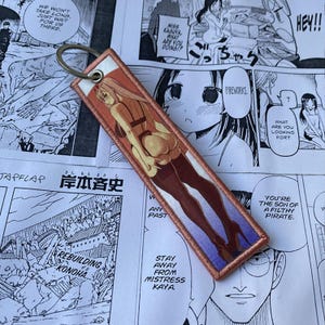 Broderad Jet-tagg med anime och manga | Nyckelring | Nyckelbricka | Snodd
