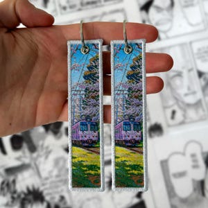 Japanese Train Anime Manga Embroidered Jet tag | Keychain | Key tag | Lanyard