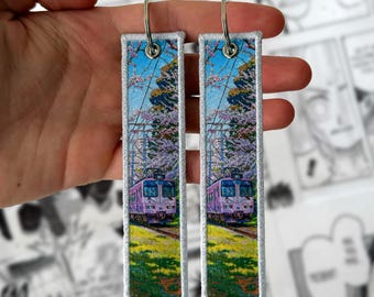 Japanese Train Anime Manga Embroidered Jet tag | Keychain | Key tag | Lanyard