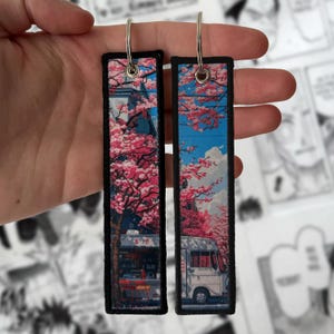 Sakura Bus Anime Manga Embroidered Jet tag | Keychain | Key tag | Lanyard