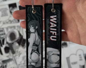 Waifu Anime Manga Embroidered Jet tag | Keychain | Key tag | Lanyard