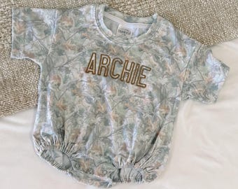Boys Camo Bubble with Custom Name | Personalized Baby Onesie