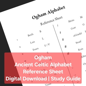 Ogham Alphabet Chart Printable | Celtic Ogham Symbols Reference Sheet | Ancient Irish Writing PDF