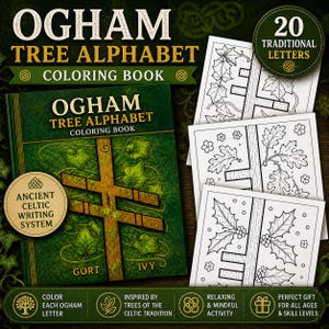 Ogham Tree Alphabet Coloring Pages | Ancient Celtic Writing System PDF