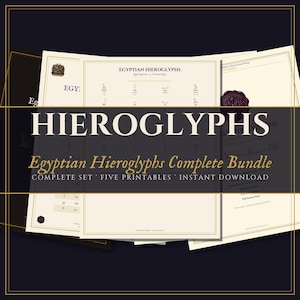 Egyptian Hieroglyphs Complete Bundle | Workbook + Quick Reference + Chart + Activity Pack + Flashcards | Printable | Digital Download