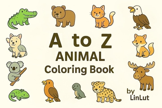 A to Z Animal Coloring Book for Toddlers (Printable)