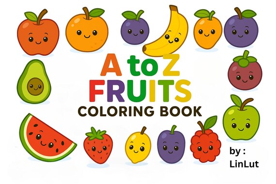 A to Z Fruits Coloring Book (Printable)