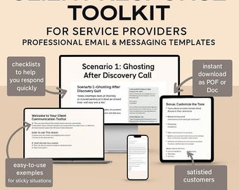 Toolkit für die Kundenantworten von Dienstleistern | Professionelle E-Mail- und Nachrichtenvorlagen | PDF für Rückerstattungen, Grenzen, verspätete Zahlungen
