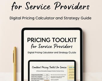 Pricing Toolkit for Service Providers | Digital Pricing Calculator and Strategy Guide | Income Planner, Rate Calculator Spreadsheet