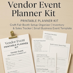 Vendor Event Planner Kit Printable | Craft Fair Booth Setup Organizer | Inventory & Sales Tracker PDF | Small Business Event Template