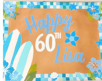 Custom Hand-Painted Birthday Banner: Personalized Party Photo Backdrop