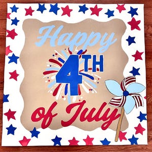Hand-painted 4th of July Banner, Party Sign, custom-hand-painted butcher paper sign, party sign event, Fourth Patriotic Decor, READY TO SHIP
