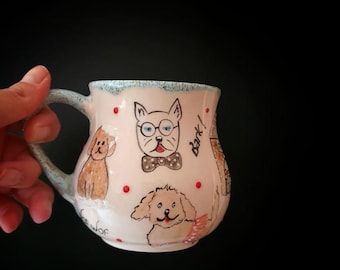 Handmade Ceramic Dog Mug – Whimsical Puppy Lover Gift